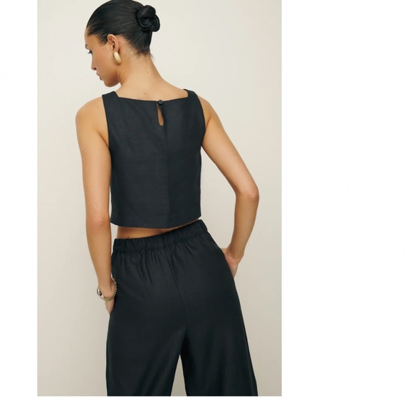 NWOT Reformation Saige Linen Top | 100% Linen | Size XS | Matching Pants Avail. - Picture 3 of 10